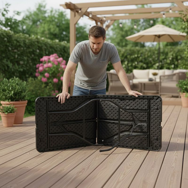 Mesa de Exterior Plegable Oskar Negra