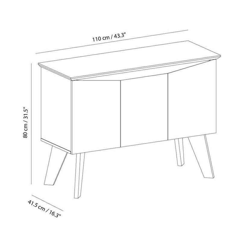 Bufetera Café y Blanca 110X41.5X80 Cm - Z