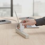 Multicontacto Tipo Regleta Doméstico de 6 Entradas Blanca