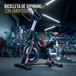 Bicicleta de Spinning con Volante de Inercia para Cardio y Entrenamiento Indoor Color Rojo