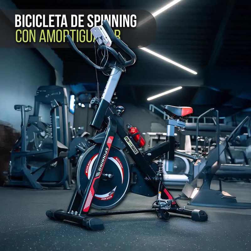 Bicicleta de Spinning con Volante de Inercia para Cardio y Entrenamiento Indoor Color Rojo