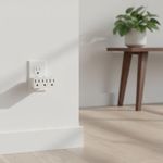 Multicontacto Tipo Bisagra Aterrizado de 3 Entradas Blanca