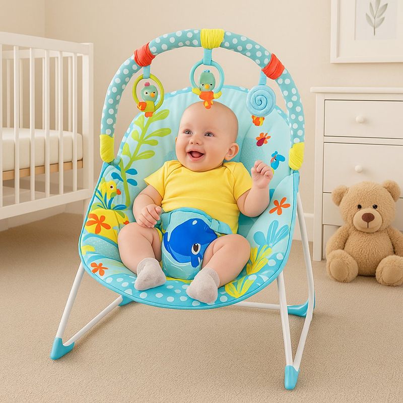 Silla Mecedora Infantil Ballena Celeste