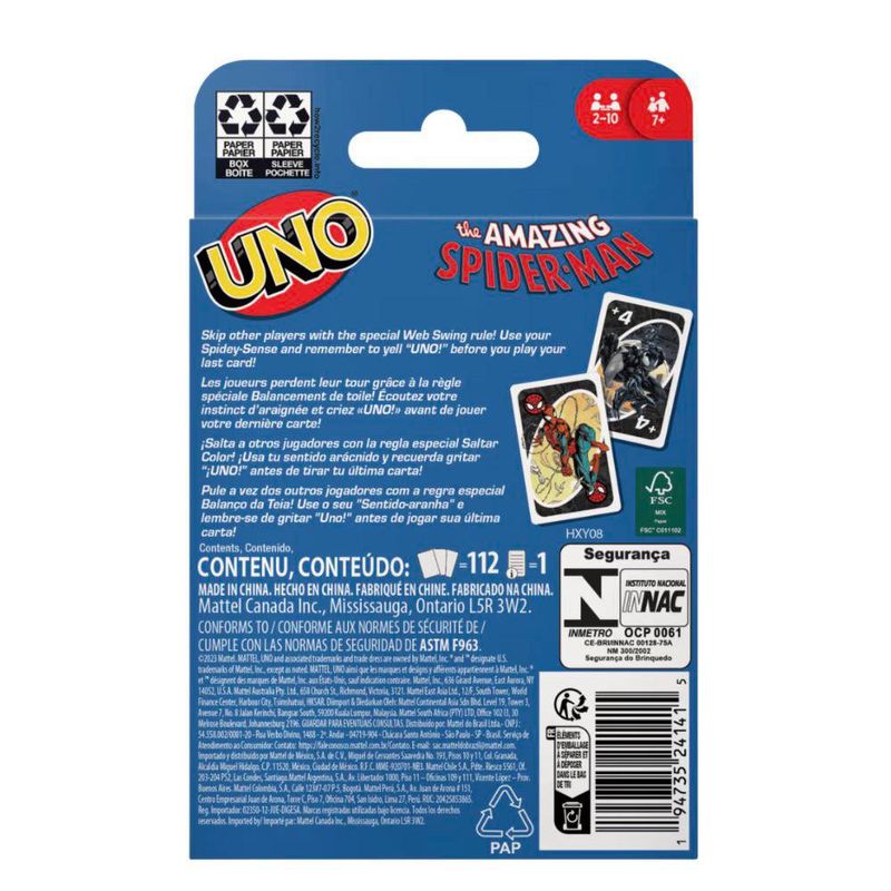 Juego de Cartas UNO Edición Spider-Man