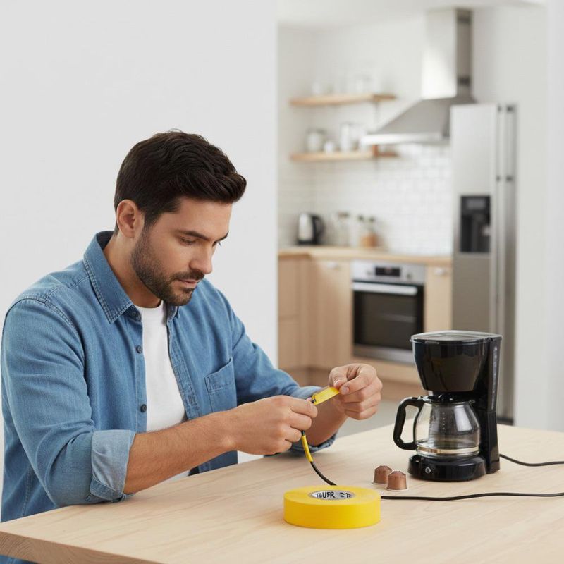 Cinta Aislante Eléctrica PVC Amarilla 3/4Plg X 60 Pies