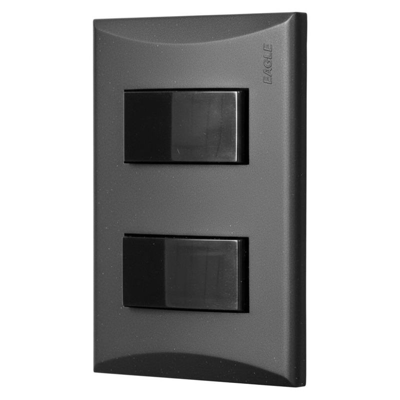 Interruptor Plata Negro 1 Polo Doble