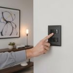 Interruptor Plata Negro 1 Polo Doble