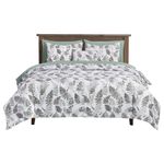 Set de 8 Pzas Edredón con Hojas Verdes Tamaño Queen