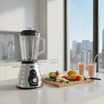 Licuadora Plateada 1000 W Vaso de Vidrio 1.5 L