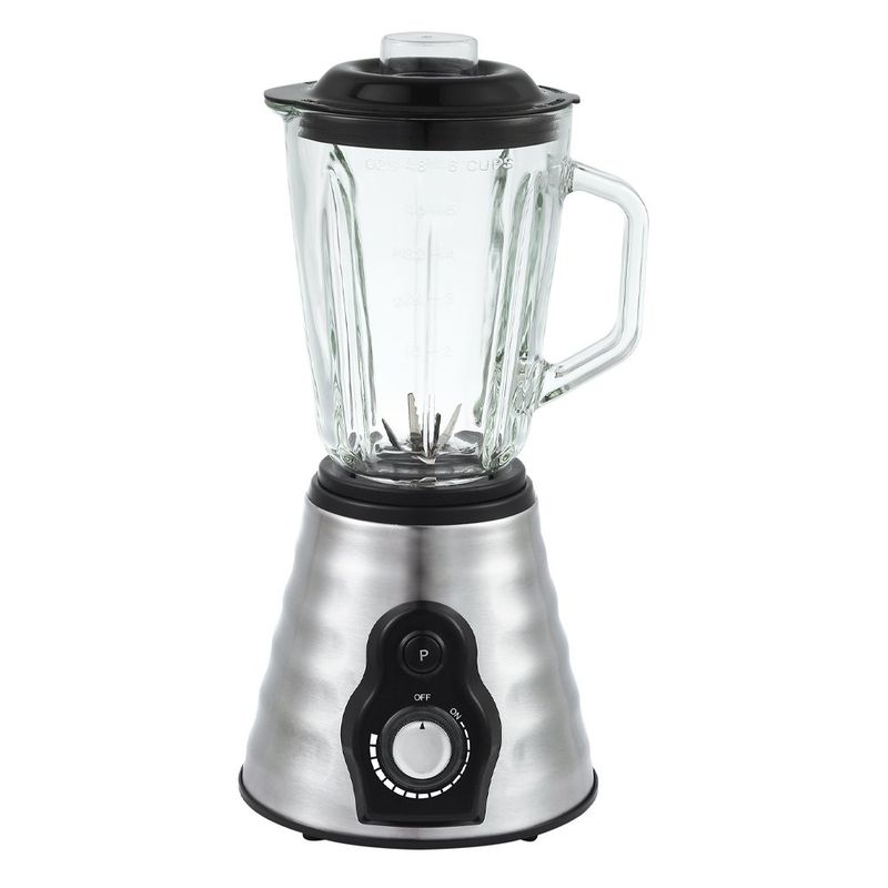 Licuadora Plateada 1000 W Vaso de Vidrio 1.5 L