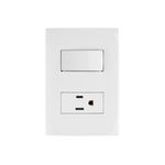 Interruptor Sencillo y Toma 5-15R Doble Blanco
