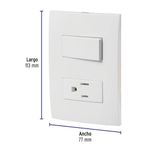 Interruptor Sencillo y Toma 5-15R Doble Blanco