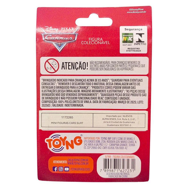 Mini Figura de Auto Disney Pixar Cars Diseños Surtidos