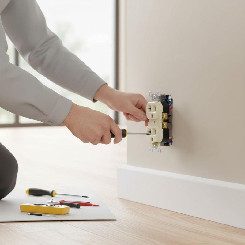 Tomacorriente Doble Estándar Marfil 20 A