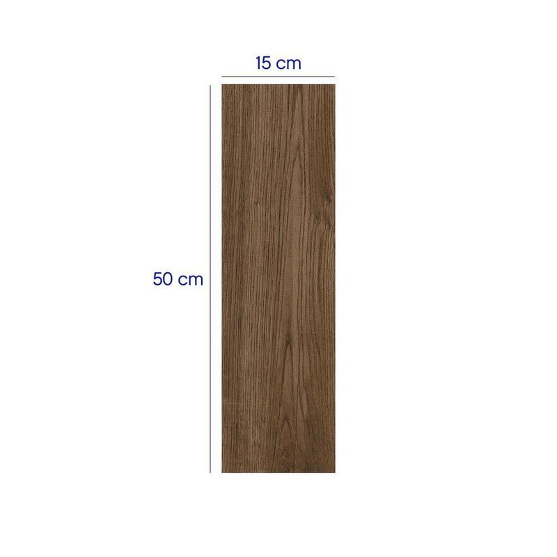 Piso Cerámico Lugano Bruno Café 15 x 50 Cm