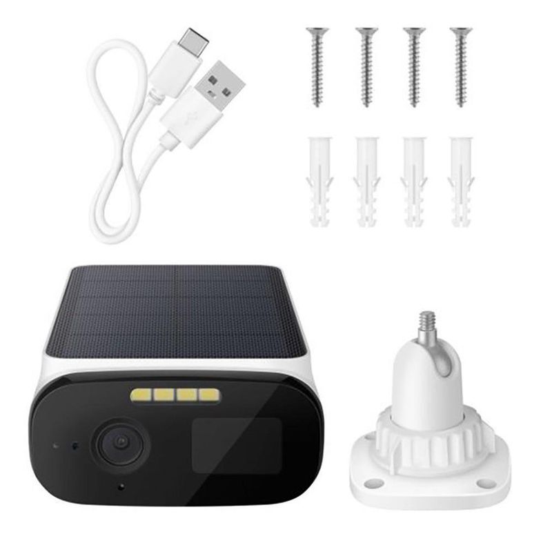 Cámara de Seguridad Inteligente Tipo Bala con Panel Solar para Exterior