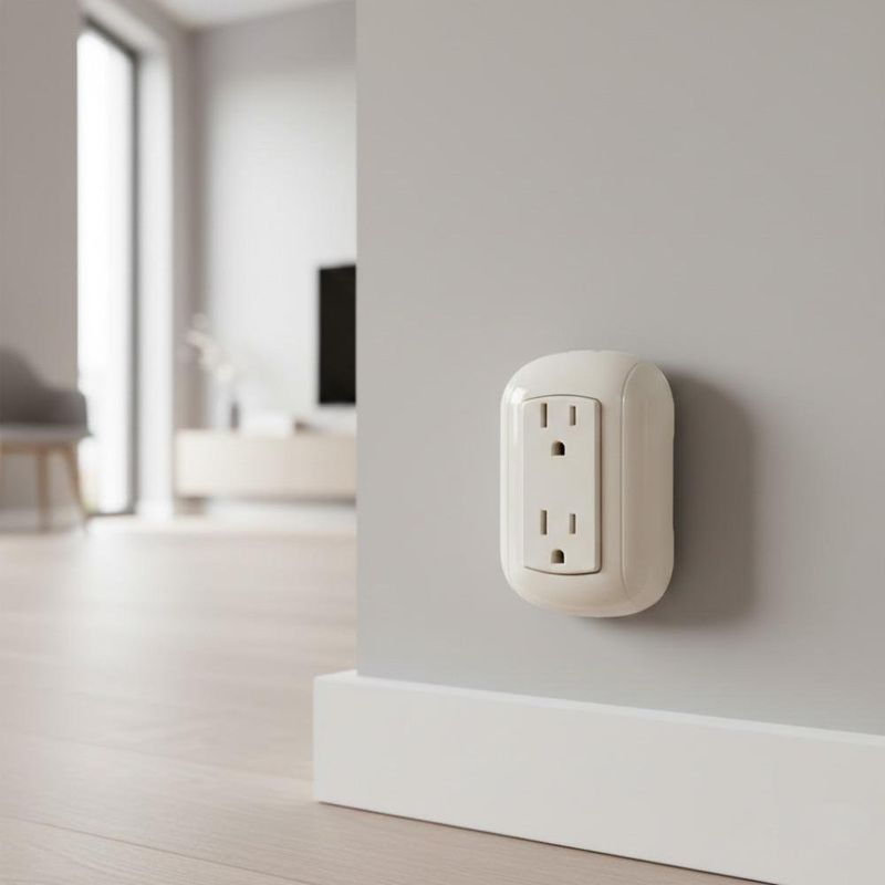 Tomacorriente Doble Oval Marfil 15 A