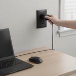 Tomacorriente 1-15R Doble Plata Negro