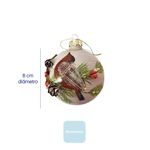 Bomba Navideña Decorada con Ave 8 cm Multicolor