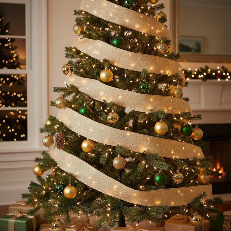 Listón Navideño de 4 plg x 5 yardas Color Dorado