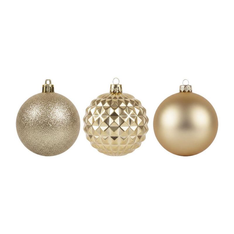 Set de 35 Esferas Navideñas Color Champagne