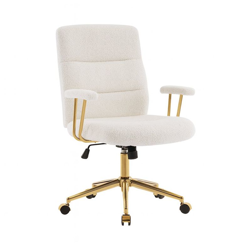 Silla de Oficina Estilo Ejecutivo Elegance Beige y Dorado