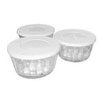 Set de 3 Contenedores Herméticos de Vidrio Colores Surtidos