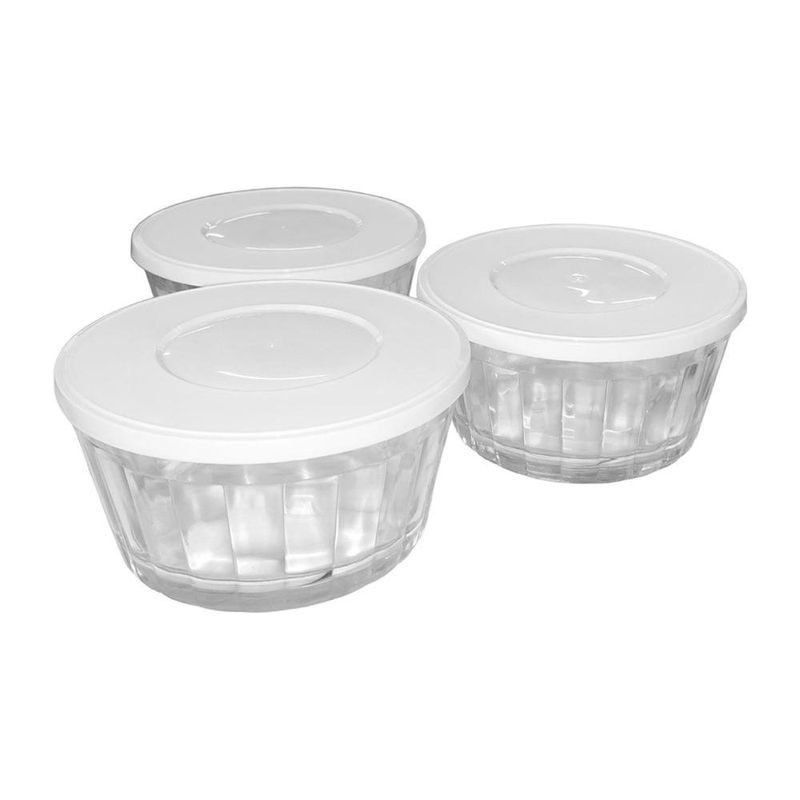 Set de 3 Contenedores Herméticos de Vidrio Colores Surtidos