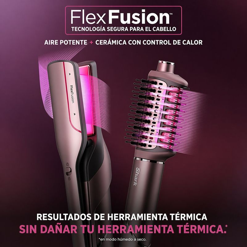 Moldeador de Cabello Shark FlexFusion 5 en 1 con Aire Alaciado y Rizado