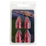 Tapones de Válvula tipo Rocket Color Rojo Set 4 Pzas.