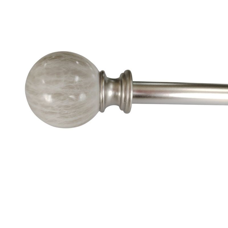 Galería de Metal Marble Extensible 91 a 182 cm Color Plateado con Blanco