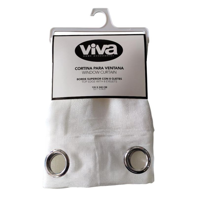 Cortina para Ventana Roma Color Blanco de 135 x 240 cm