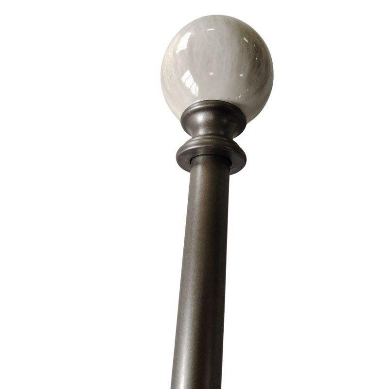 Galería de Metal Marble Extensible 91 a 182 cm Color Pewter con Blanco