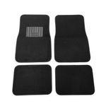 Set de 4 Alfombras para Auto de Felpa y Hule Color Negro