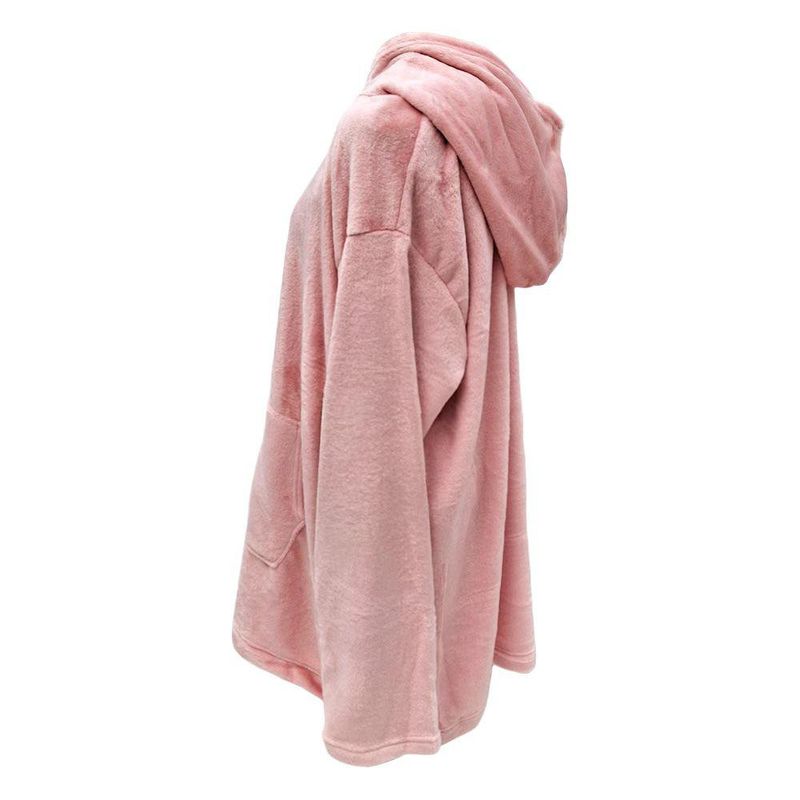 Bata Flannel Suave con Capucha y Bolsa Frontal Color Peach