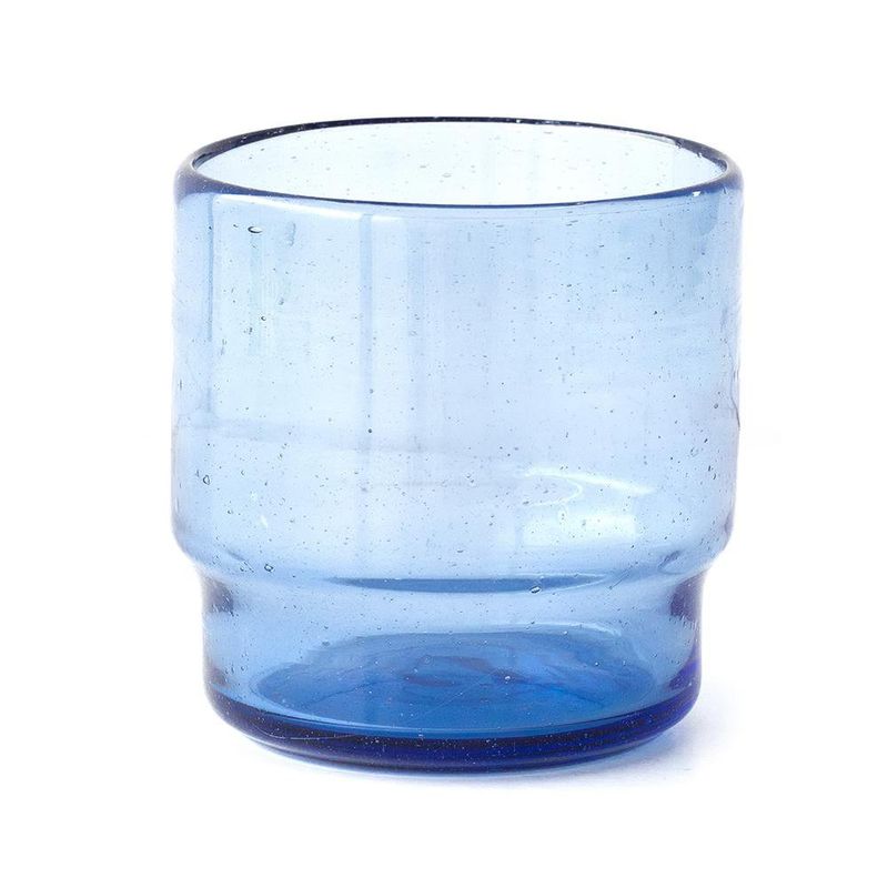 Vaso Azul de Vidrio 12 Oz