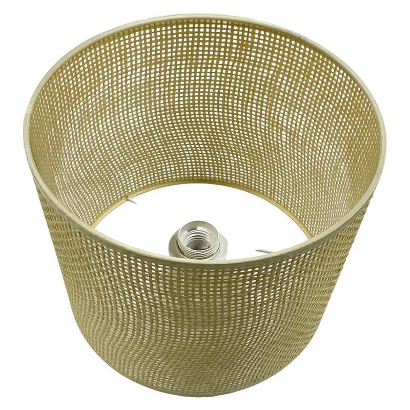 Lámpara de Mesa con Pantalla Tejida y Base Blanca Ondulada 60 W