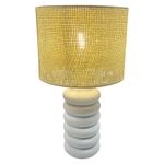 Lámpara de Mesa con Pantalla Tejida y Base Blanca Ondulada 60 W