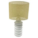 Lámpara de Mesa con Pantalla Tejida y Base Blanca Ondulada 60 W