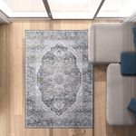 Alfombra de Área Estilo Persa Café 235 x 160 Cm