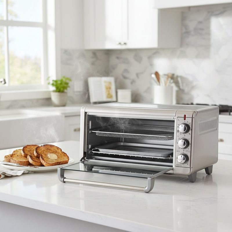 Horno de Freír y Hornear Black+Decker Extra Ancho 30 L Color Plateado