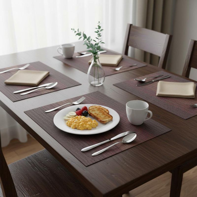 Set de 4 Individuales Rojo Oscuro de 45 x 30 Cm