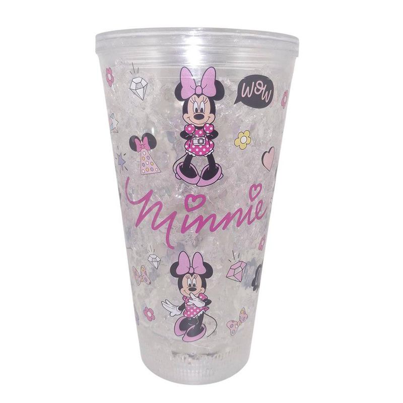Vaso con Pajilla 15.2 Oz con Luz Minnie Mouse Diseños Surtidos