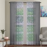 Set De 4 Cortinas Pilar Gris + Voile 71X213 Cm - Viva