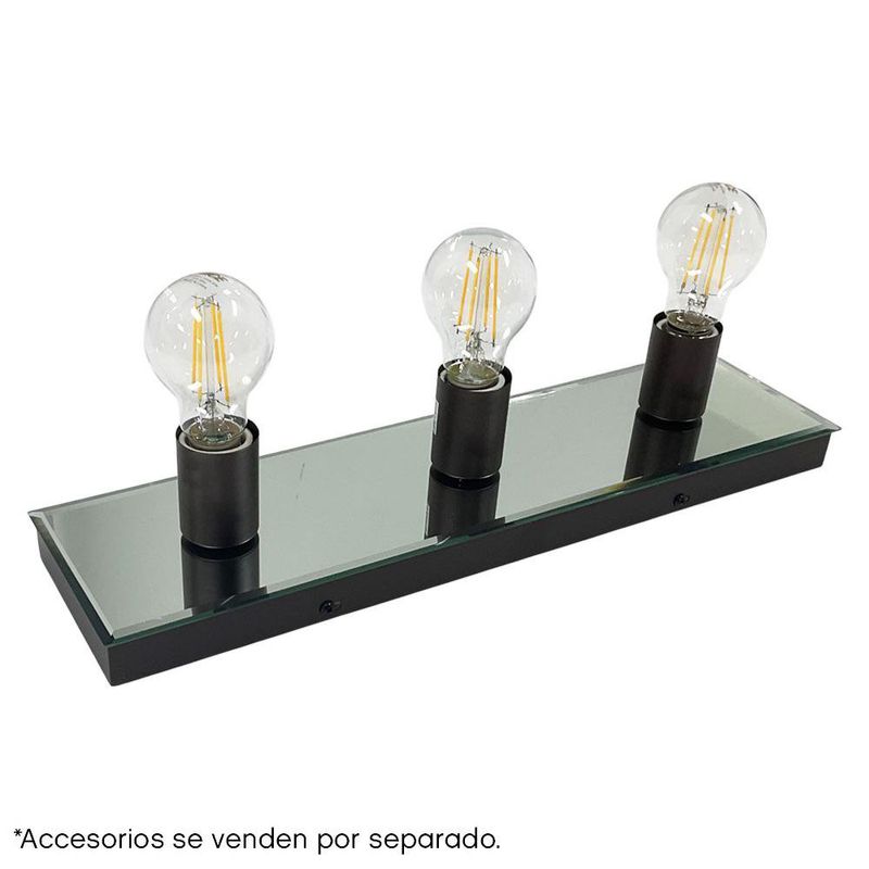 Lámpara de Pared 3 Luces Acabado Chocolate con Vidrio