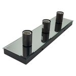 Lámpara de Pared 3 Luces Acabado Chocolate con Vidrio