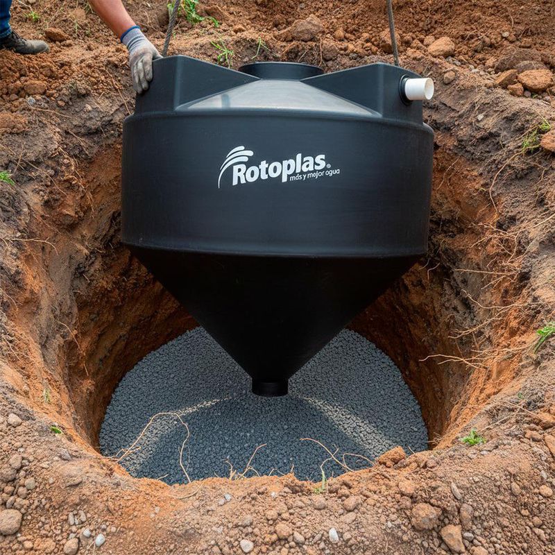 Biodigestor Autolimpiable Color Negro de 7000 Litros