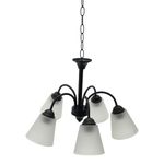 Lámpara de Techo 5 Luces con Vidrio Esmerilado Acabado Chocolate