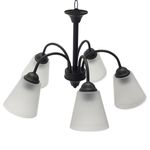 Lámpara de Techo 5 Luces con Vidrio Esmerilado Acabado Chocolate