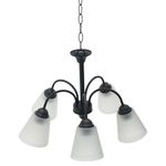 Lámpara de Techo 5 Luces con Vidrio Esmerilado Acabado Chocolate